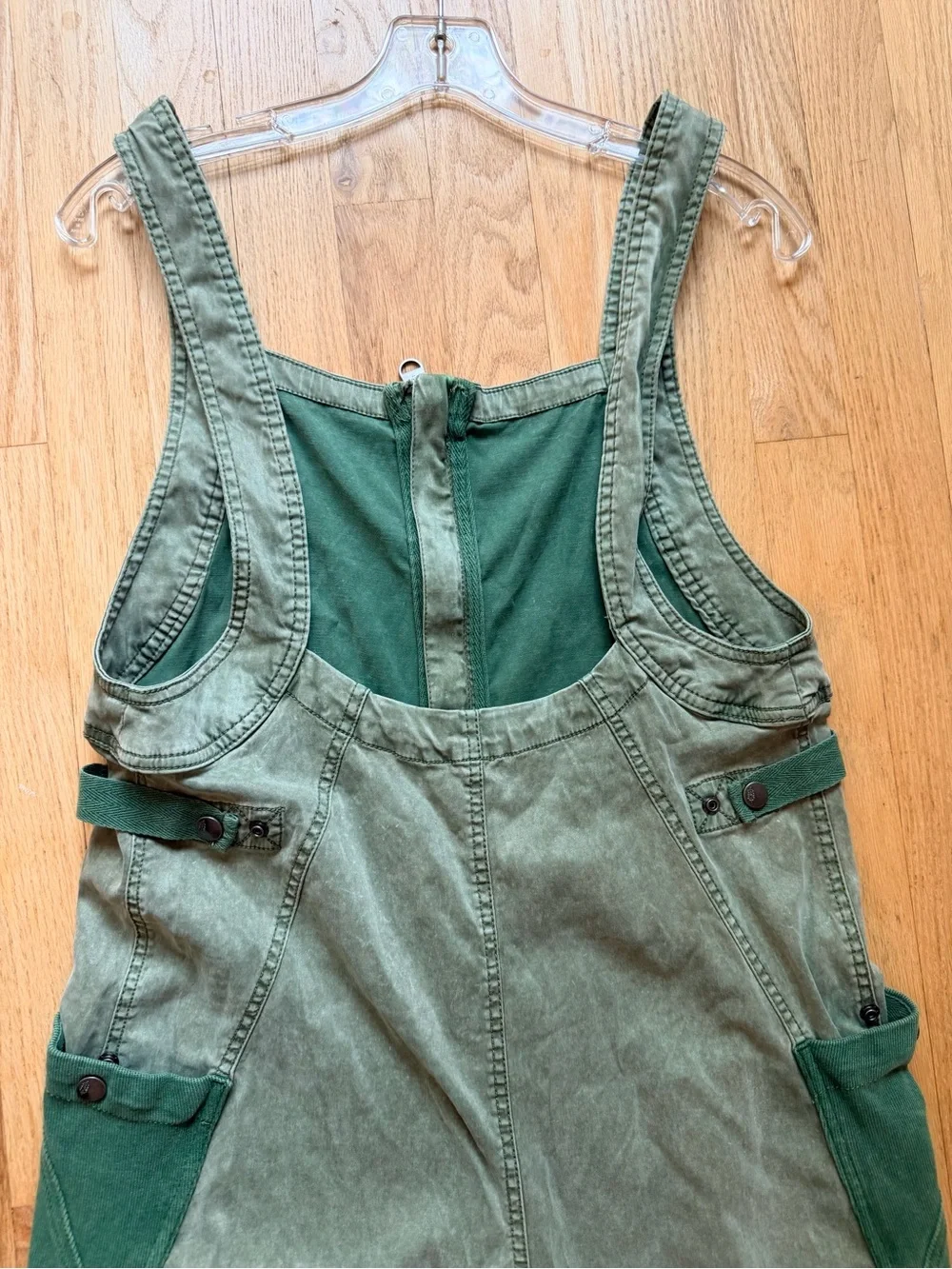 FP Movement Two-Tone Green Cargo Overalls - size small